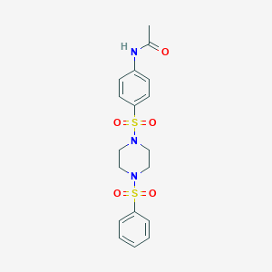 N-(4-((4-(phenylsulfonyl)piperazin-1-yl)sulfonyl)phenyl)acetamide