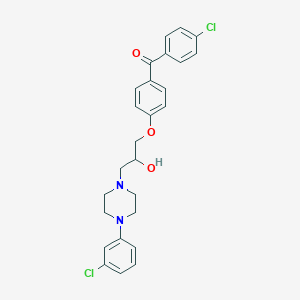 molecular formula C26H26Cl2N2O3 B486067 (4-Chlorophenyl)(4-{3-[4-(3-chlorophenyl)-1-piperazinyl]-2-hydroxypropoxy}phenyl)methanone CAS No. 667891-25-0