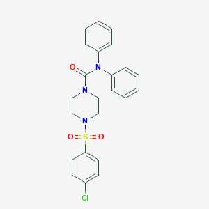 4-(4-chlorophenyl)sulfonyl-N,N-diphenylpiperazine-1-carboxamide