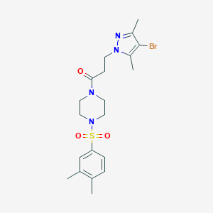 1-[3-(4-bromo-3,5-dimethyl-1H-pyrazol-1-yl)propanoyl]-4-[(3,4-dimethylphenyl)sulfonyl]piperazine