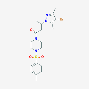 1-[3-(4-bromo-3,5-dimethyl-1H-pyrazol-1-yl)butanoyl]-4-[(4-methylphenyl)sulfonyl]piperazine