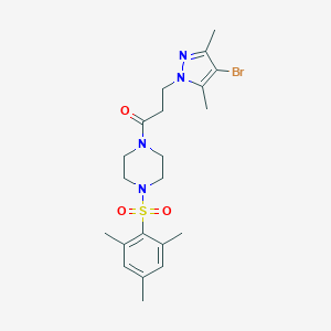 1-[3-(4-bromo-3,5-dimethyl-1H-pyrazol-1-yl)propanoyl]-4-(mesitylsulfonyl)piperazine