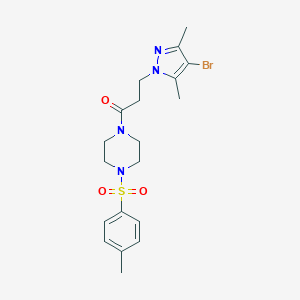 1-[3-(4-bromo-3,5-dimethyl-1H-pyrazol-1-yl)propanoyl]-4-[(4-methylphenyl)sulfonyl]piperazine