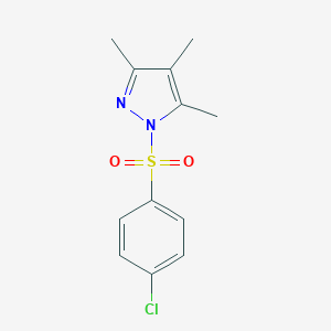 molecular formula C12H13ClN2O2S B486088 1-(4-Chlorophenyl)sulfonyl-3,4,5-trimethylpyrazole CAS No. 890607-08-6