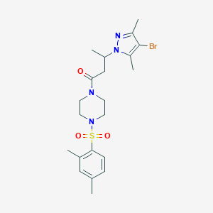 1-[3-(4-bromo-3,5-dimethyl-1H-pyrazol-1-yl)butanoyl]-4-[(2,4-dimethylphenyl)sulfonyl]piperazine