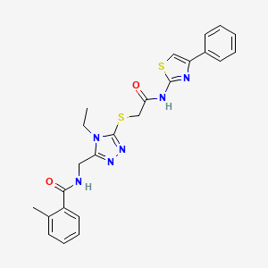 N-{[4-ethyl-5-({2-oxo-2-[(4-phenyl-1,3-thiazol-2-yl)amino]ethyl}sulfanyl)-4H-1,2,4-triazol-3-yl]methyl}-2-methylbenzamide