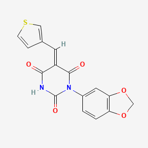 1-(1,3-benzodioxol-5-yl)-5-(3-thienylmethylene)-2,4,6(1H,3H,5H)-pyrimidinetrione