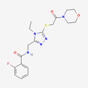 N-[(4-ethyl-5-{[2-(morpholin-4-yl)-2-oxoethyl]sulfanyl}-4H-1,2,4-triazol-3-yl)methyl]-2-fluorobenzamide