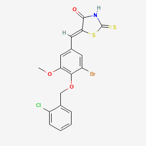 5-{3-bromo-4-[(2-chlorobenzyl)oxy]-5-methoxybenzylidene}-2-thioxo-1,3-thiazolidin-4-one