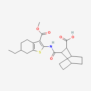 3-({[6-ethyl-3-(methoxycarbonyl)-4,5,6,7-tetrahydro-1-benzothien-2-yl]amino}carbonyl)bicyclo[2.2.2]octane-2-carboxylic acid