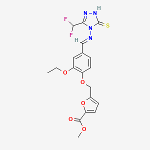 METHYL 5-{[4-({[3-(DIFLUOROMETHYL)-5-SULFANYL-4H-1,2,4-TRIAZOL-4-YL]IMINO}METHYL)-2-ETHOXYPHENOXY]METHYL}-2-FUROATE