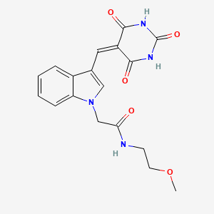 N-(2-methoxyethyl)-2-[3-[(2,4,6-trioxo-1,3-diazinan-5-ylidene)methyl]indol-1-yl]acetamide