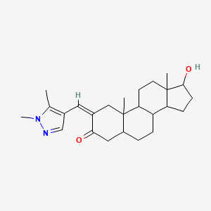 2-[(Z)-1-(1,5-DIMETHYL-1H-PYRAZOL-4-YL)METHYLIDENE]-17-HYDROXY-10,13-DIMETHYLTETRADECAHYDRO-1H-CYCLOPENTA[A]PHENANTHREN-3-ONE