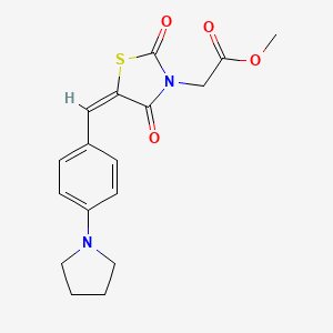 methyl {(5E)-2,4-dioxo-5-[4-(pyrrolidin-1-yl)benzylidene]-1,3-thiazolidin-3-yl}acetate