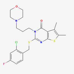 2-[(2-chloro-4-fluorobenzyl)thio]-5,6-dimethyl-3-[3-(4-morpholinyl)propyl]thieno[2,3-d]pyrimidin-4(3H)-one