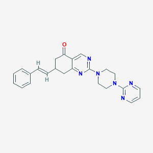 7-[(E)-2-phenyl-1-ethenyl]-2-[4-(2-pyrimidinyl)piperazino]-7,8-dihydro-5(6H)-quinazolinone