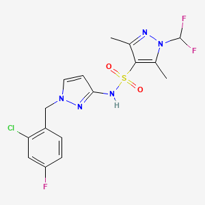 N~4~-[1-(2-CHLORO-4-FLUOROBENZYL)-1H-PYRAZOL-3-YL]-1-(DIFLUOROMETHYL)-3,5-DIMETHYL-1H-PYRAZOLE-4-SULFONAMIDE