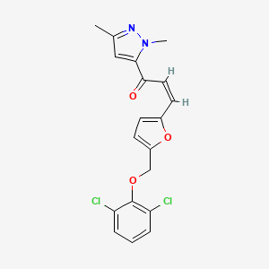 (Z)-3-{5-[(2,6-DICHLOROPHENOXY)METHYL]-2-FURYL}-1-(1,3-DIMETHYL-1H-PYRAZOL-5-YL)-2-PROPEN-1-ONE