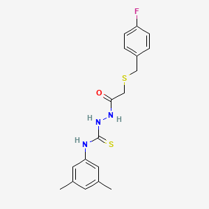 N-(3,5-dimethylphenyl)-2-{[(4-fluorobenzyl)thio]acetyl}hydrazinecarbothioamide