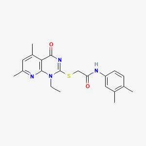 N-(3,4-DIMETHYLPHENYL)-2-({1-ETHYL-5,7-DIMETHYL-4-OXO-1H,4H-PYRIDO[2,3-D]PYRIMIDIN-2-YL}SULFANYL)ACETAMIDE