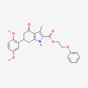 2-phenoxyethyl 6-(2,5-dimethoxyphenyl)-3-methyl-4-oxo-4,5,6,7-tetrahydro-1H-indole-2-carboxylate