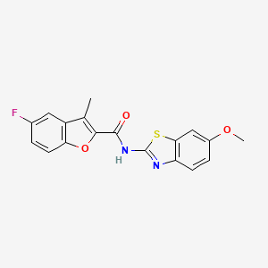 5-fluoro-N-(6-methoxy-1,3-benzothiazol-2-yl)-3-methyl-1-benzofuran-2-carboxamide