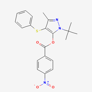 (2-tert-butyl-5-methyl-4-phenylsulfanylpyrazol-3-yl) 4-nitrobenzoate