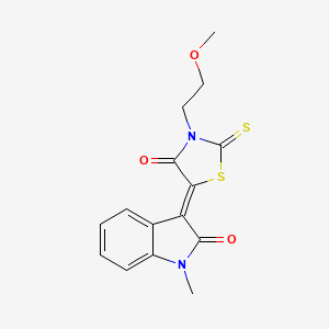 (3Z)-3-[3-(2-methoxyethyl)-4-oxo-2-thioxo-1,3-thiazolidin-5-ylidene]-1-methyl-1,3-dihydro-2H-indol-2-one