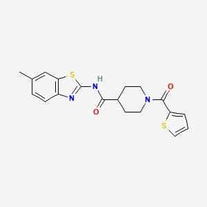 N-(6-methyl-1,3-benzothiazol-2-yl)-1-(thiophene-2-carbonyl)piperidine-4-carboxamide