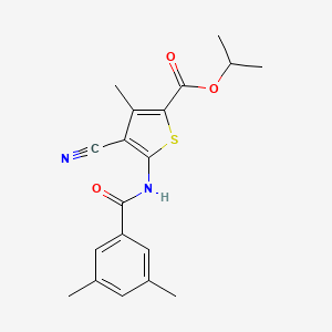 molecular formula C19H20N2O3S B4861278 isopropyl 4-cyano-5-[(3,5-dimethylbenzoyl)amino]-3-methyl-2-thiophenecarboxylate 