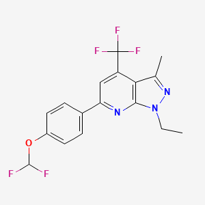 6-[4-(difluoromethoxy)phenyl]-1-ethyl-3-methyl-4-(trifluoromethyl)-1H-pyrazolo[3,4-b]pyridine