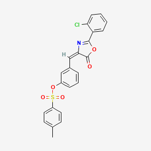 [3-[(E)-[2-(2-chlorophenyl)-5-oxo-1,3-oxazol-4-ylidene]methyl]phenyl] 4-methylbenzenesulfonate