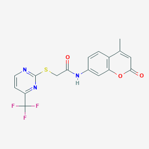 N~1~-(4-METHYL-2-OXO-2H-CHROMEN-7-YL)-2-{[4-(TRIFLUOROMETHYL)-2-PYRIMIDINYL]SULFANYL}ACETAMIDE