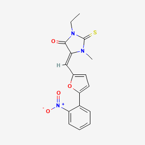 3-ethyl-1-methyl-5-{[5-(2-nitrophenyl)-2-furyl]methylene}-2-thioxo-4-imidazolidinone