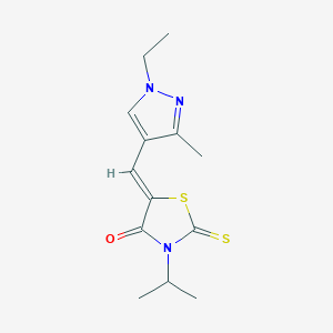 5-[(Z)-1-(1-ETHYL-3-METHYL-1H-PYRAZOL-4-YL)METHYLIDENE]-3-ISOPROPYL-2-THIOXO-1,3-THIAZOLAN-4-ONE