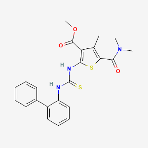 molecular formula C23H23N3O3S2 B4861418 methyl 2-{[(2-biphenylylamino)carbonothioyl]amino}-5-[(dimethylamino)carbonyl]-4-methyl-3-thiophenecarboxylate 