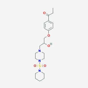 molecular formula C21H33N3O5S B486154 1-(4-{2-Hydroxy-3-[4-(1-piperidinylsulfonyl)-1-piperazinyl]propoxy}phenyl)-1-propanone CAS No. 825607-89-4