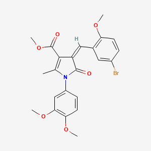 molecular formula C23H22BrNO6 B4861564 METHYL (4Z)-4-[(5-BROMO-2-METHOXYPHENYL)METHYLIDENE]-1-(3,4-DIMETHOXYPHENYL)-2-METHYL-5-OXO-4,5-DIHYDRO-1H-PYRROLE-3-CARBOXYLATE 