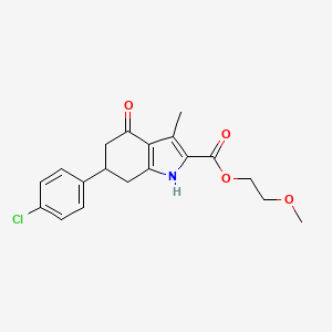 2-methoxyethyl 6-(4-chlorophenyl)-3-methyl-4-oxo-4,5,6,7-tetrahydro-1H-indole-2-carboxylate