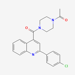 1-(4-{[2-(4-Chlorophenyl)-4-quinolyl]carbonyl}piperazino)-1-ethanone