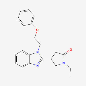 1-ETHYL-4-[1-(2-PHENOXYETHYL)-1H-1,3-BENZIMIDAZOL-2-YL]-2-PYRROLIDINONE