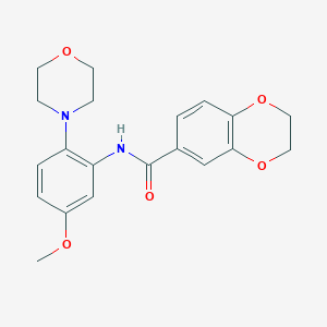 N-[5-methoxy-2-(4-morpholinyl)phenyl]-2,3-dihydro-1,4-benzodioxine-6-carboxamide