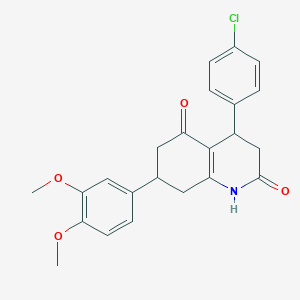 4-(4-CHLOROPHENYL)-7-(3,4-DIMETHOXYPHENYL)-1,2,3,4,5,6,7,8-OCTAHYDROQUINOLINE-2,5-DIONE