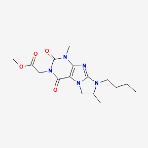 methyl 2-(8-butyl-1,7-dimethyl-2,4-dioxo-1H-imidazo[2,1-f]purin-3(2H,4H,8H)-yl)acetate