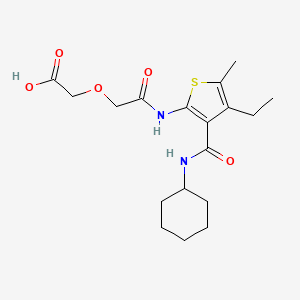 2-[2-({3-[(CYCLOHEXYLAMINO)CARBONYL]-4-ETHYL-5-METHYL-2-THIENYL}AMINO)-2-OXOETHOXY]ACETIC ACID