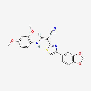 (2Z)-2-[4-(2H-1,3-BENZODIOXOL-5-YL)-1,3-THIAZOL-2-YL]-3-[(2,4-DIMETHOXYPHENYL)AMINO]PROP-2-ENENITRILE