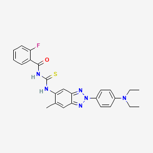 N-[({2-[4-(diethylamino)phenyl]-6-methyl-2H-1,2,3-benzotriazol-5-yl}amino)carbonothioyl]-2-fluorobenzamide