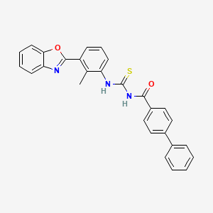 N-{[3-(1,3-benzoxazol-2-yl)-2-methylphenyl]carbamothioyl}biphenyl-4-carboxamide