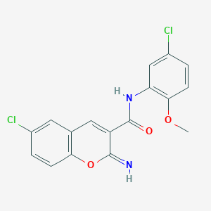 6-chloro-N-(5-chloro-2-methoxyphenyl)-2-imino-2H-chromene-3-carboxamide