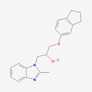 molecular formula C20H22N2O2 B486187 3-Indan-5-yloxy-1-(2-methylbenzimidazolyl)propan-2-ol CAS No. 825608-29-5